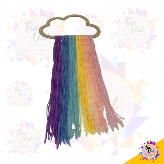 NUVEM MDF COM LINHAS COLORIDAS