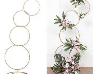 Foto de PAINEL DOURADO -  CIRCULOS- FERRO -  NÃO ACOMAPANHA ROSAS