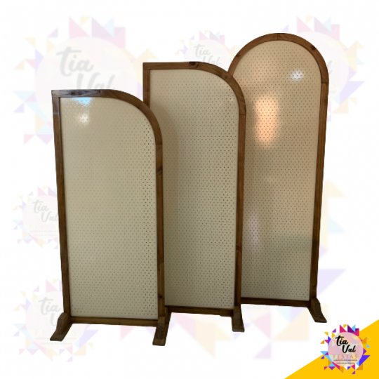 TRIO PAINEL INDIANO PEGBOARD MARROM C/ BEGE  - BIOMBO