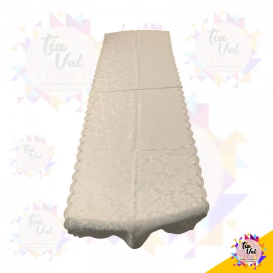 TOALHA TRILHO -PASSADEIRA MESA  MARFIM BROCADA  0,40CM X 1,35