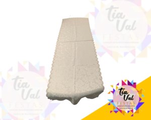 Foto de TOALHA TRILHO -PASSADEIRA MESA  MARFIM BROCADA  0,40CM X 1,35