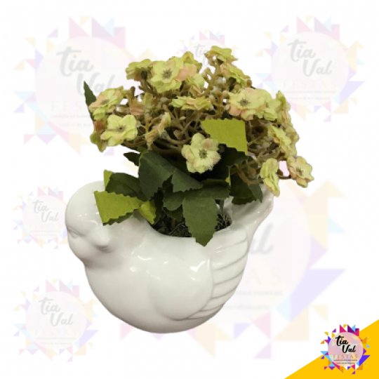 PASSARINHO BRANCO COM ARRANJO