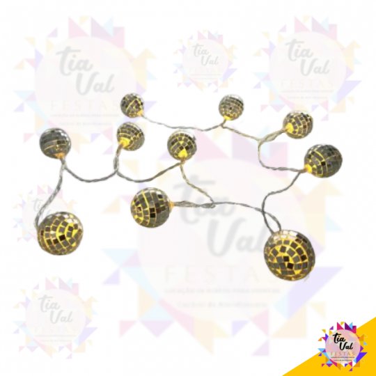 CORDÃO GLOBOS PRATA ((  (NÃO ACENDE))