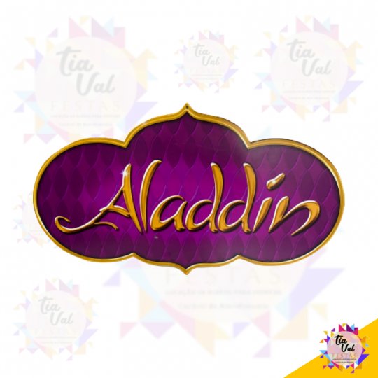 PLACA ALADDIN (ROXA C/ NOME ALADDIN)