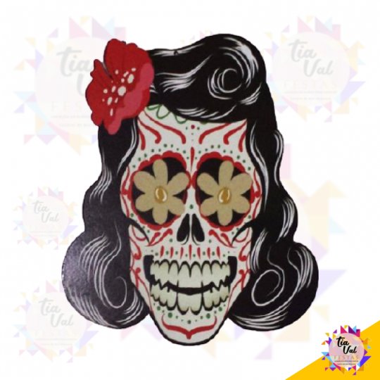 PLACA CAVEIRA MEXICANA FEMININA