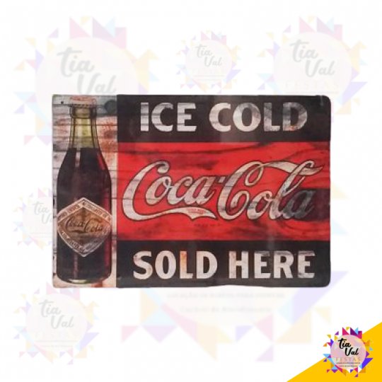 PLACA COCA COLA ICE COLD