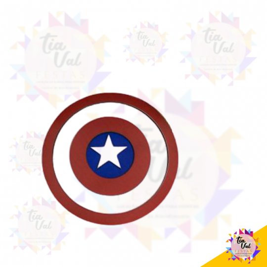 PLACA ESCUDO CAPITAO AMERICA ALTO RELEVO