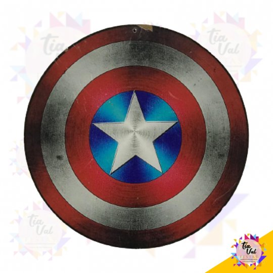 PLACA ESCUDO CAPITAO AMERICA ADESIVADO