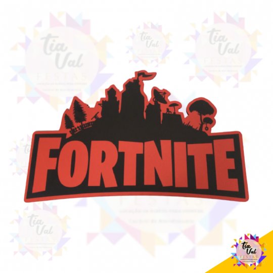 PLACA FORTNITE PRETO COM VERMELHO MEDIA