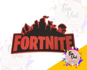 Foto de PLACA FORTNITE PRETO COM VERMELHO MEDIA