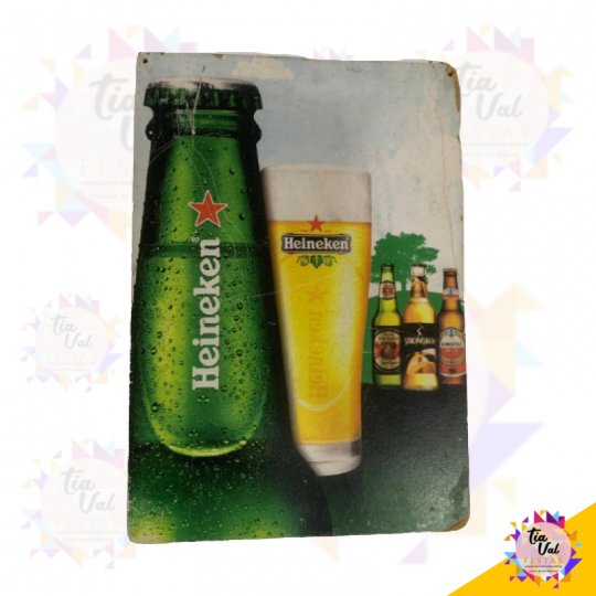 PLACA HEINEKEN GARRAFA E TULIPA