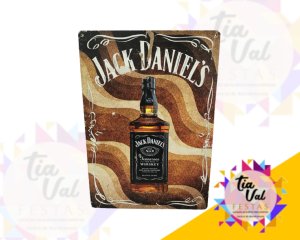 Foto de Placa Jack Daniel garrafa c/ fundo marron