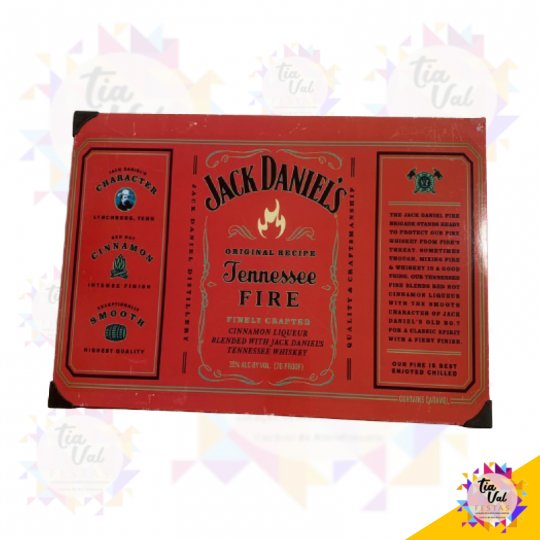 PLACA JACK DANIELS FIRE - FERRO