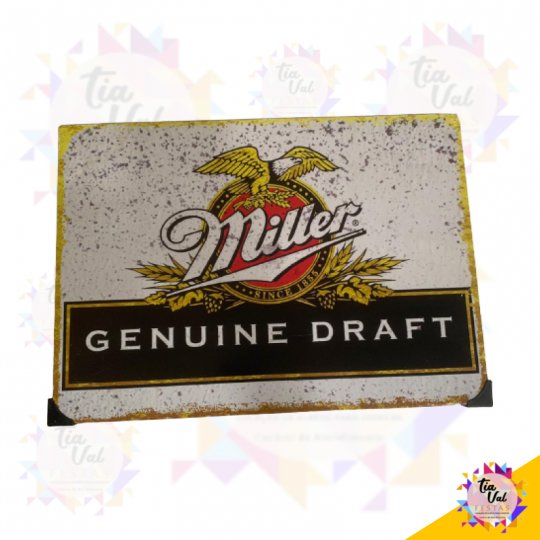 PLACA MILLER GENUINE DRAFT - FERRO