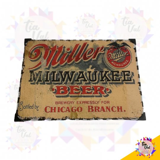 PLACA MILLER MILWAUKEE - FERRO