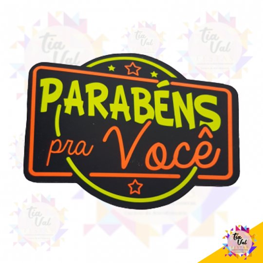 PLACA PARABENS PRA VOCE NEON