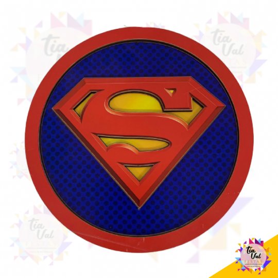 PLACA REDONDA SUPER HOMEM - MDF