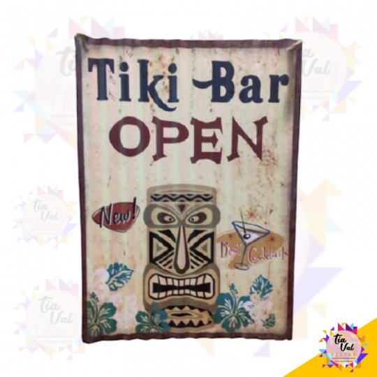 PLACA TIKI - BAR OPEN