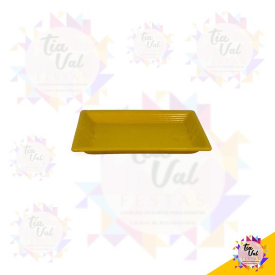 PORCELANA AMARELA BANDEJA RET. G S/ ALÇA