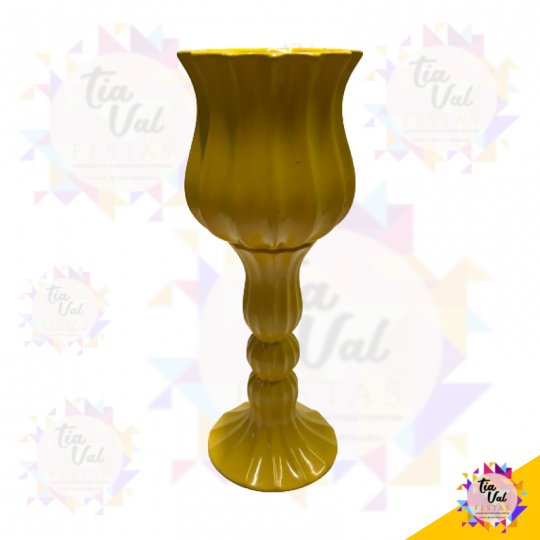 PORCELANA AMARELO VASO COLISEU G