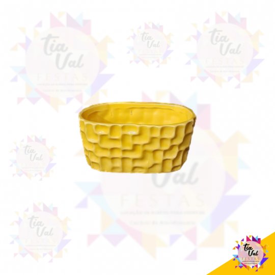 PORCELANA AMARELO VASO OVAL PP