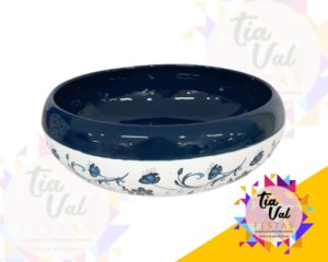 Foto de PORCELANA AZUL C/ BRANCO VASO IKEBANA GRANDE