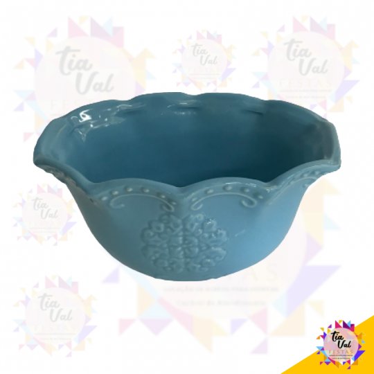 PORCELANA AZUL CLARO FLOREIRA OVAL MEDIA