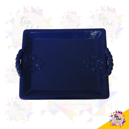 PORCELANA AZUL ROYAL BANDEJA RET. P
