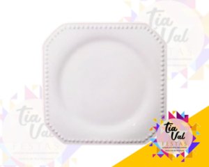 Foto de PORCELANA BRANCA PRATO QUAD PEROLA M