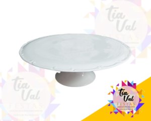 Foto de Porcelana branca prato redonda liso c/ pé - 30CM
