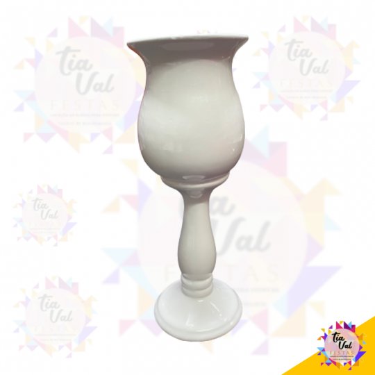VASO BRANCO TAÇA ALTA PEQUENO