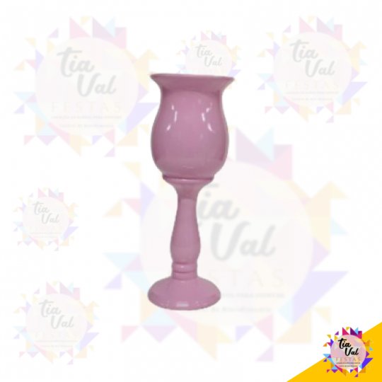 VASO ROSA TAÇA ALTA PEQUENO