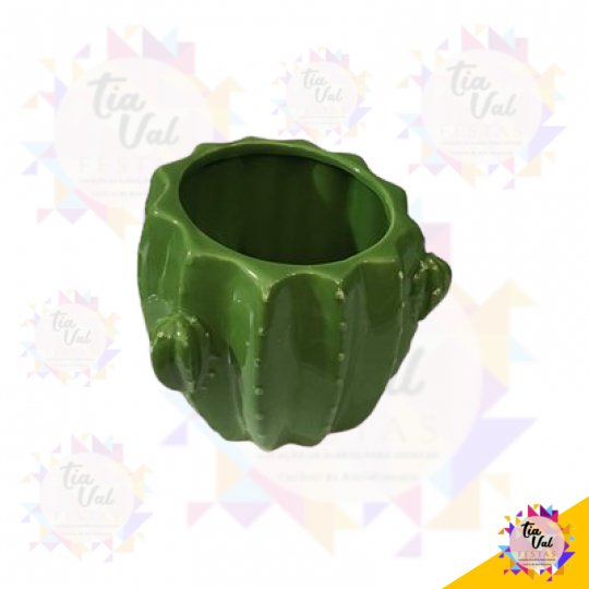 PORCELANA VERDE VASO CACTO PEQUENO