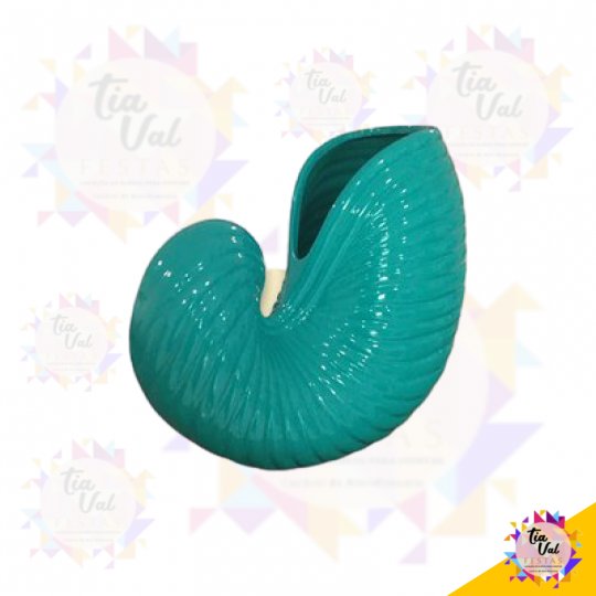 PORCELANA VERDE VASO CARACOL - SEREIA - FUNDO MAR