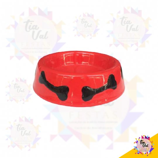 PORCELANA VERMELHO POTE CANINO