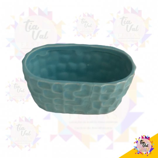 PORCELNA AZUL VASO OVAL PP