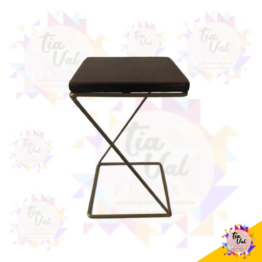 PORTA DOCE DOURADO COM MADEIRA MEDIO