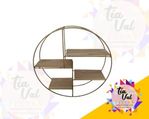 Foto de PORTA DOCES DOURADO REDONDO - FERRO - MADEIRA