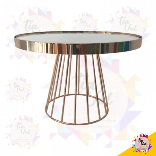 BOLEIRA DOURADA ALTO PEDESTAL RIPAS 30 CM