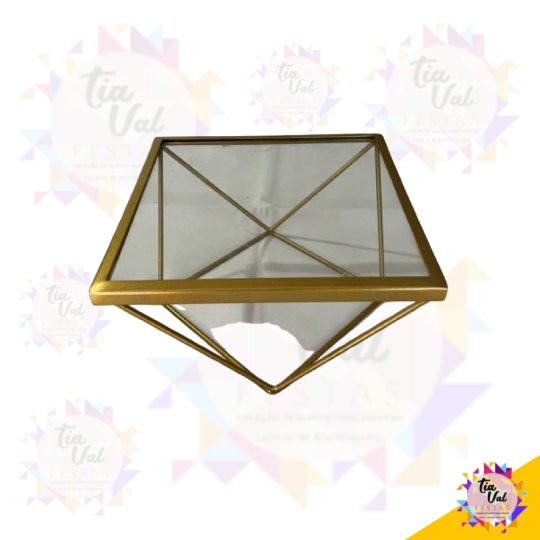 PORTA DOCES DIAMANTE DOURADO FOSCO - PEQUENO