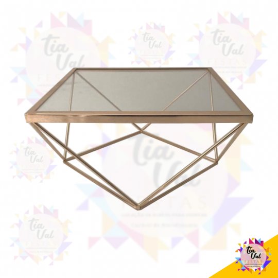 PORTA DOCES DIAMANTE DOURADO FOSCO MEDIO
