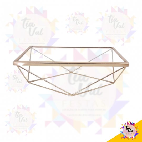 PORTA DOCES DIAMANTE DOURADO FOSCO GRANDE -  RETANGULAR