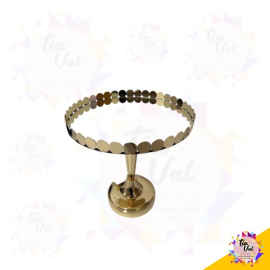 PORTA DOCES DOURADO - MOEDAS - 25 CM