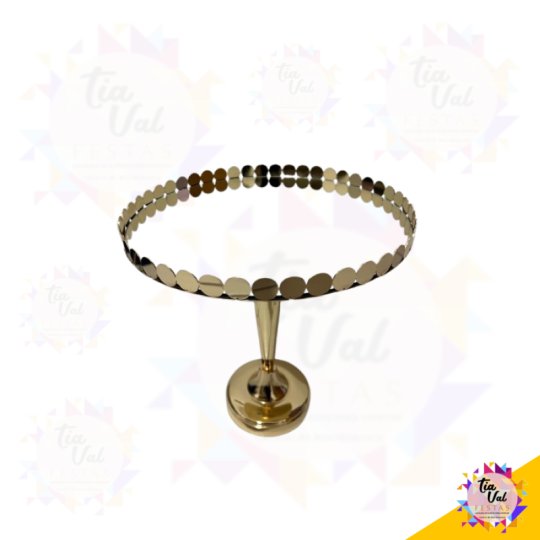 PORTA DOCES DOURADO - MOEDAS - 30 CM