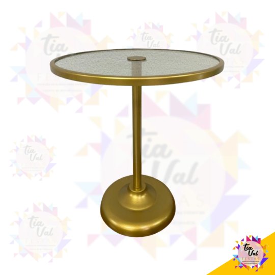 PORTA DOCES DOURADO REDONDO GRANDE - PINTADO