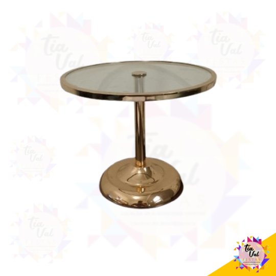 PORTA DOCES DOURADO REDONDO - PEQUENO  25 CM