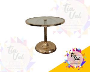 Foto de PORTA DOCES DOURADO REDONDO - PEQUENO  25 CM