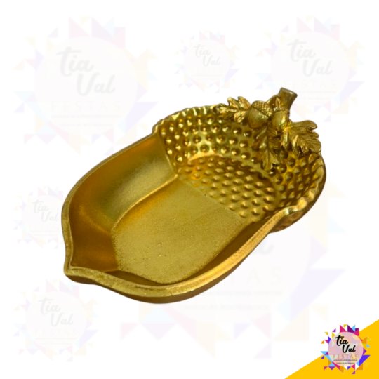 PORTA DOCES NOZ - DOURADO - 21X13,5X6CM