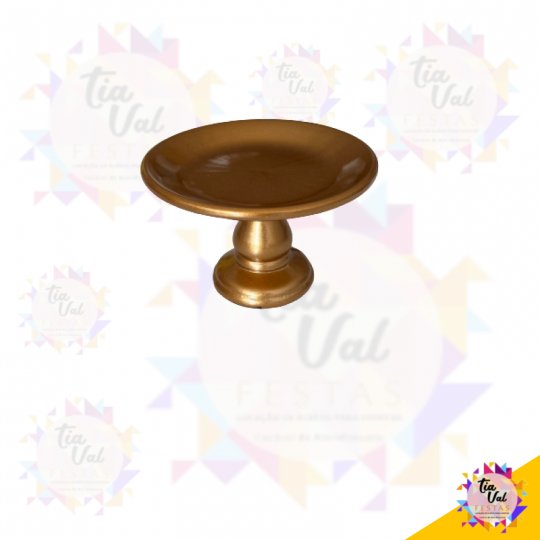 PORTA DOCES REDONDO DOURADO 17 CM - P
