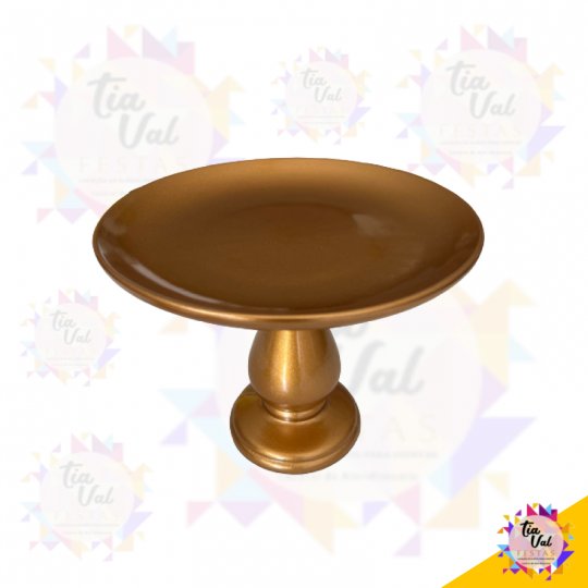 PORTA DOCES REDONDO DOURADO 27 CM - G